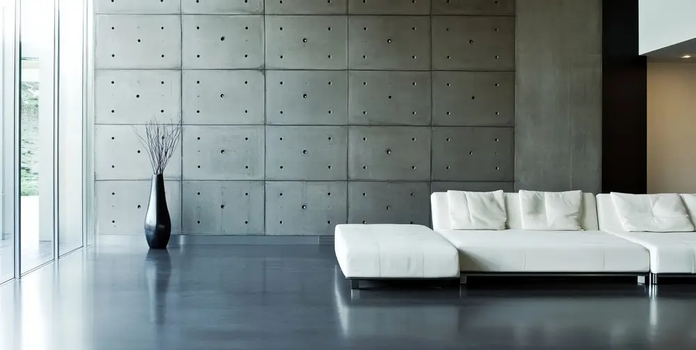 salon mur béton